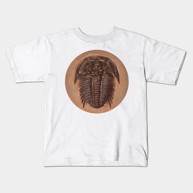 Trilobite Modocia typicalis, original artwork Kids T-Shirt by Naturascopia